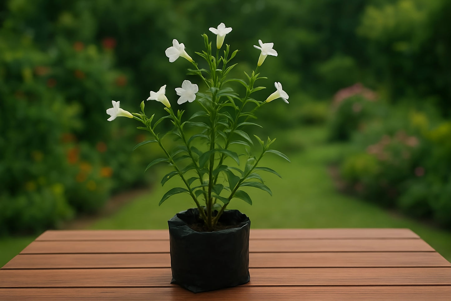 Mini Tagri White Flower Plant – Fresh Live Plant for Balcony & Outdoor Garden